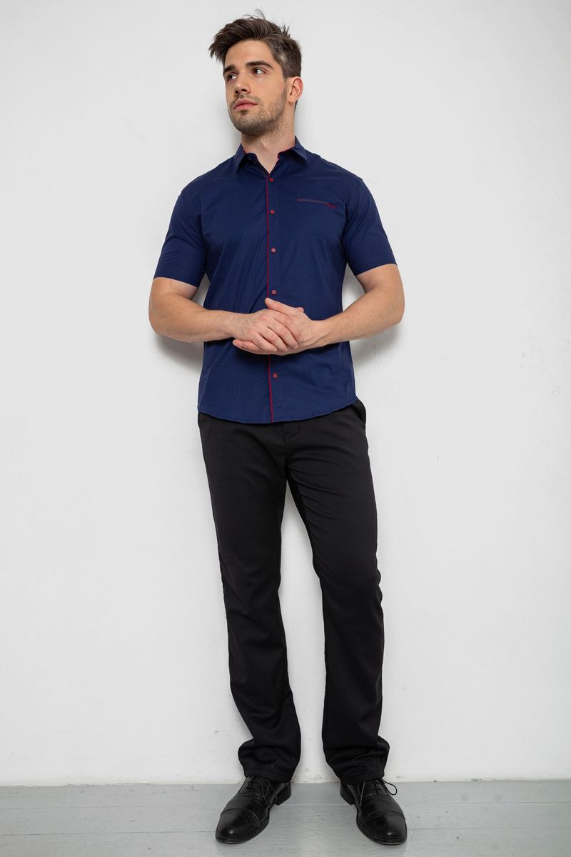 Сорочка чоловіча однотонна, колір синій, 214R7119