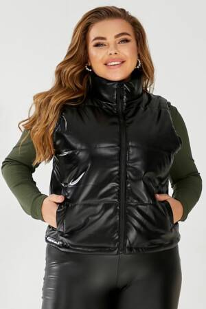 Жилет жіночий демісезонний екошкіра, колір чорний, 257R68