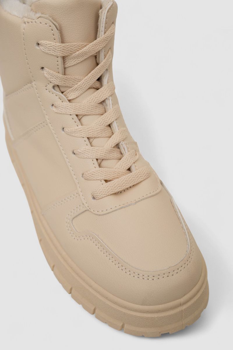 Кросівки жіночі зимові на хутрі, колір бежевий, 248RMB07