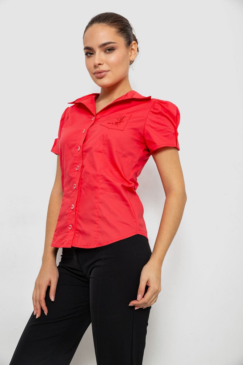 Сорочка жіноча однотонна, колір темно-кораловий, 230R070 - Зображення 3