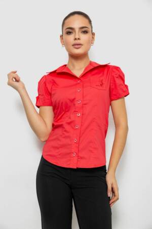 Сорочка жіноча однотонна, колір темно-кораловий, 230R070