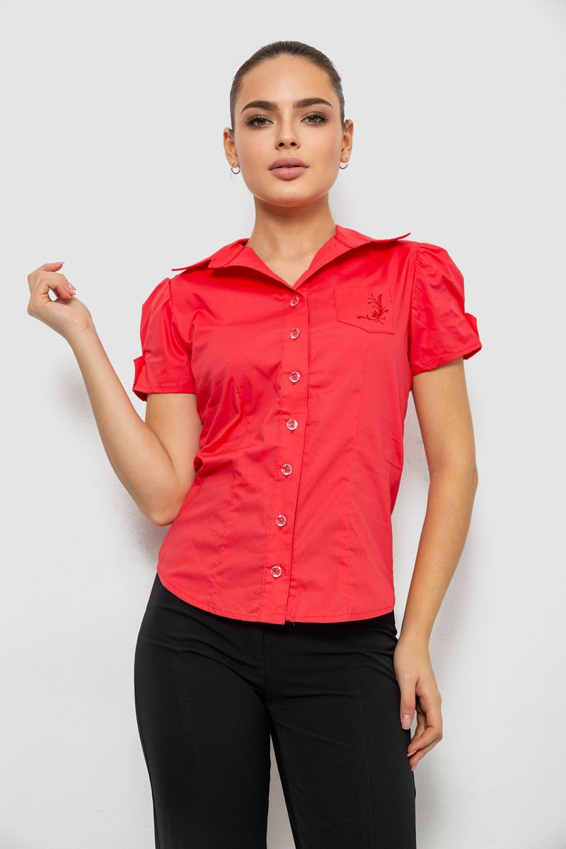 Сорочка жіноча однотонна, колір темно-кораловий, 230R070