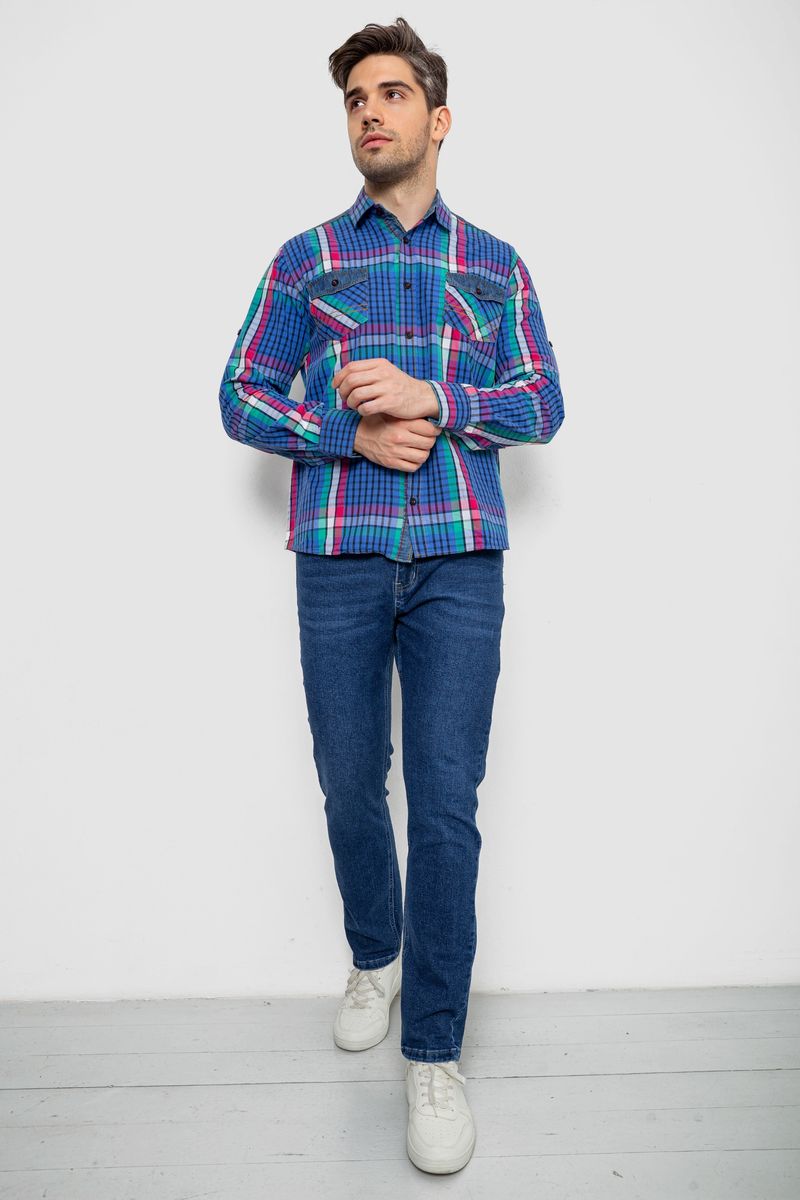 Сорочка чоловіча в клітинку, колір різноколір, 214R0743-1