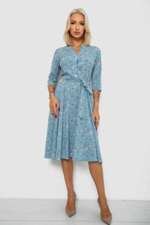 Сукня софт з принтом, колір джинс, 230R1011-5