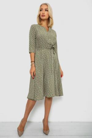 Сукня софт з принтом, колір оливковий, 230R1011-5