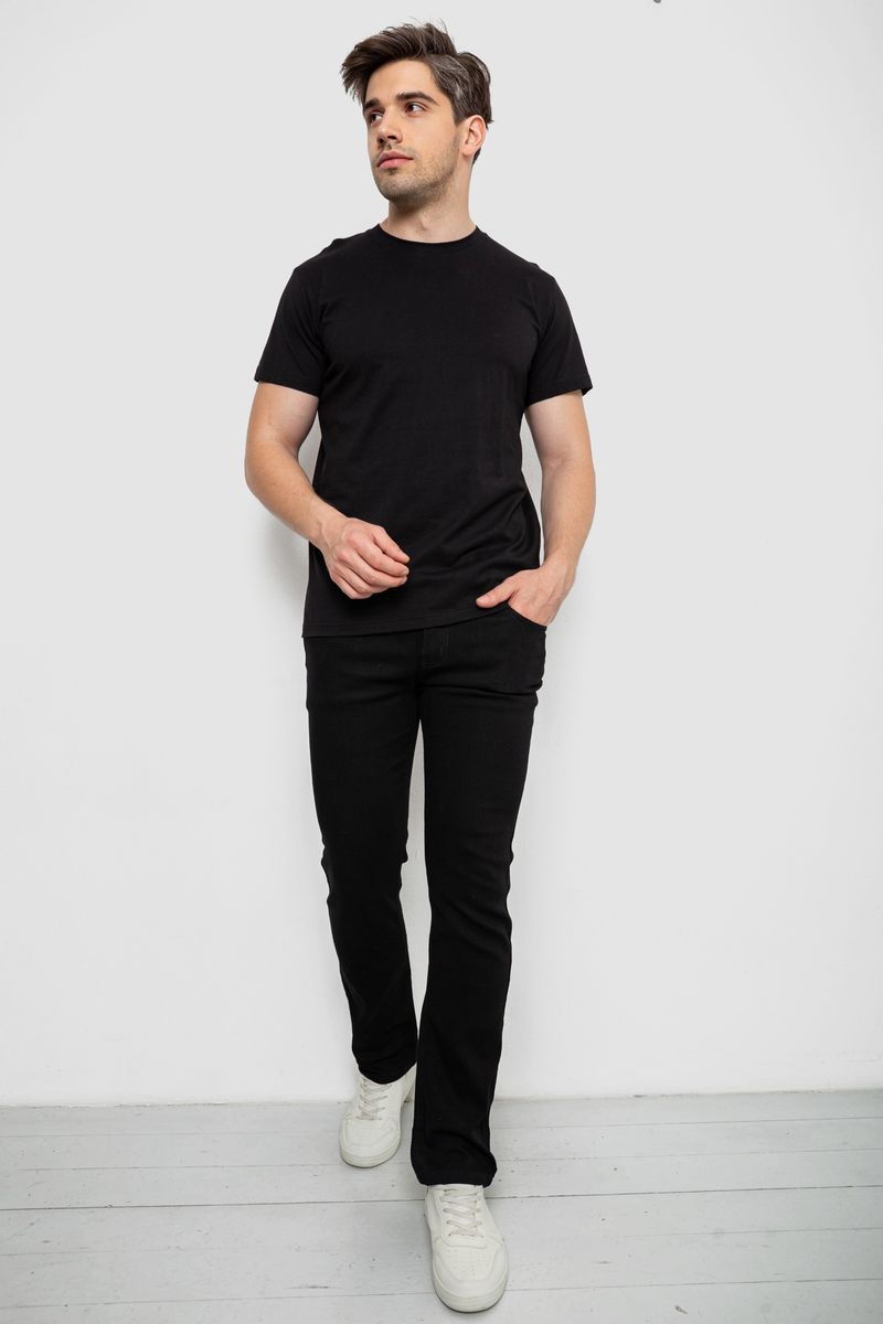 Футболка чоловіча базова, колір чорний, 244R20603