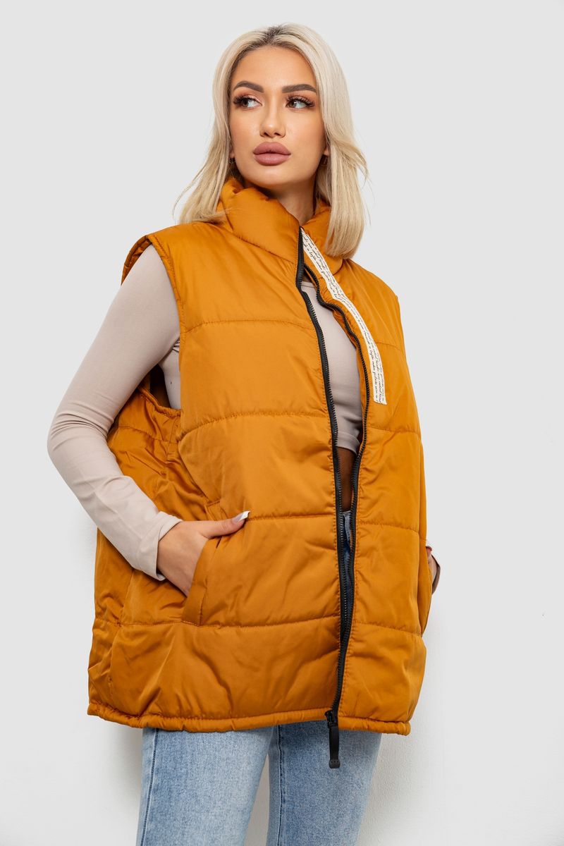 Жилет жіночий демісезонний, колір коричневий, 257R95 - Зображення 3