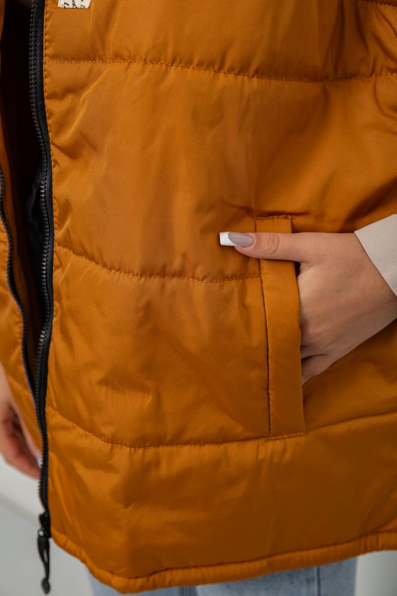 Жилет жіночий демісезонний, колір коричневий, 257R95 - Зображення 5