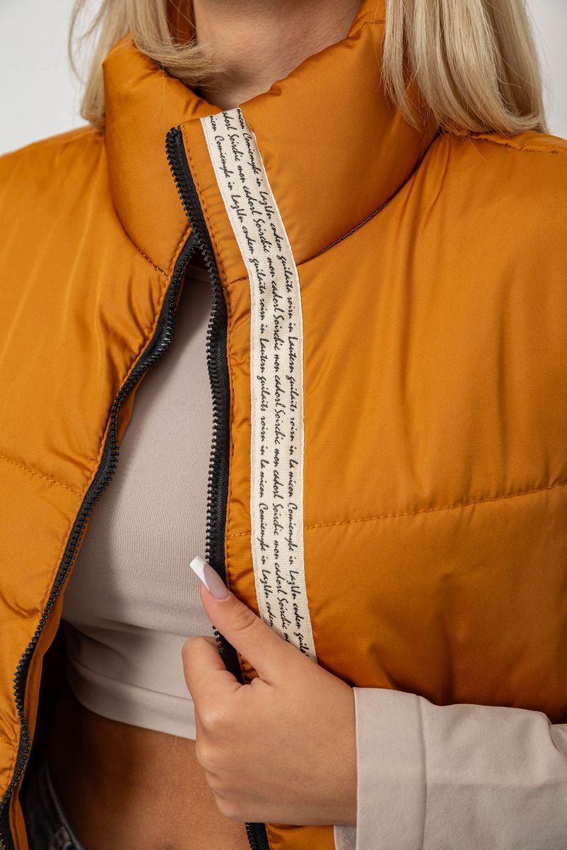 Жилет жіночий демісезонний, колір коричневий, 257R95 - Зображення 6