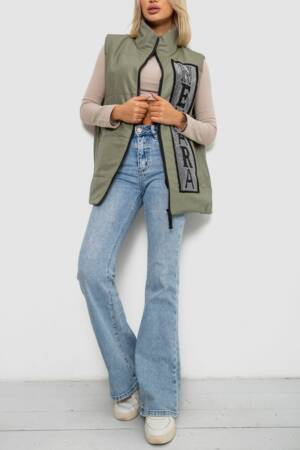 Жилетка жіноча демісезонна, колір хакі, 257R93