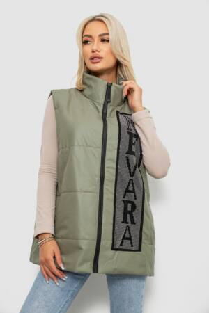 Жилетка жіноча демісезонна, колір хакі, 257R93