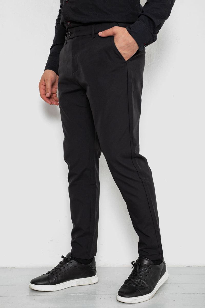 Штани чоловічі класичні однотонні 157RU06-006, колір Чорний
