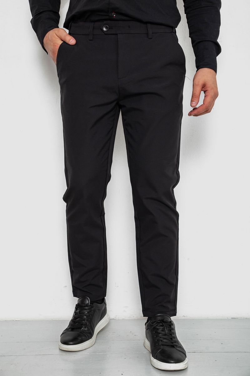 Штани чоловічі класичні однотонні 157RU06-006, колір Чорний