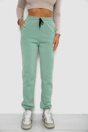 Спортивні штани жіночі на флісі, колір м’ятний, 238R57011