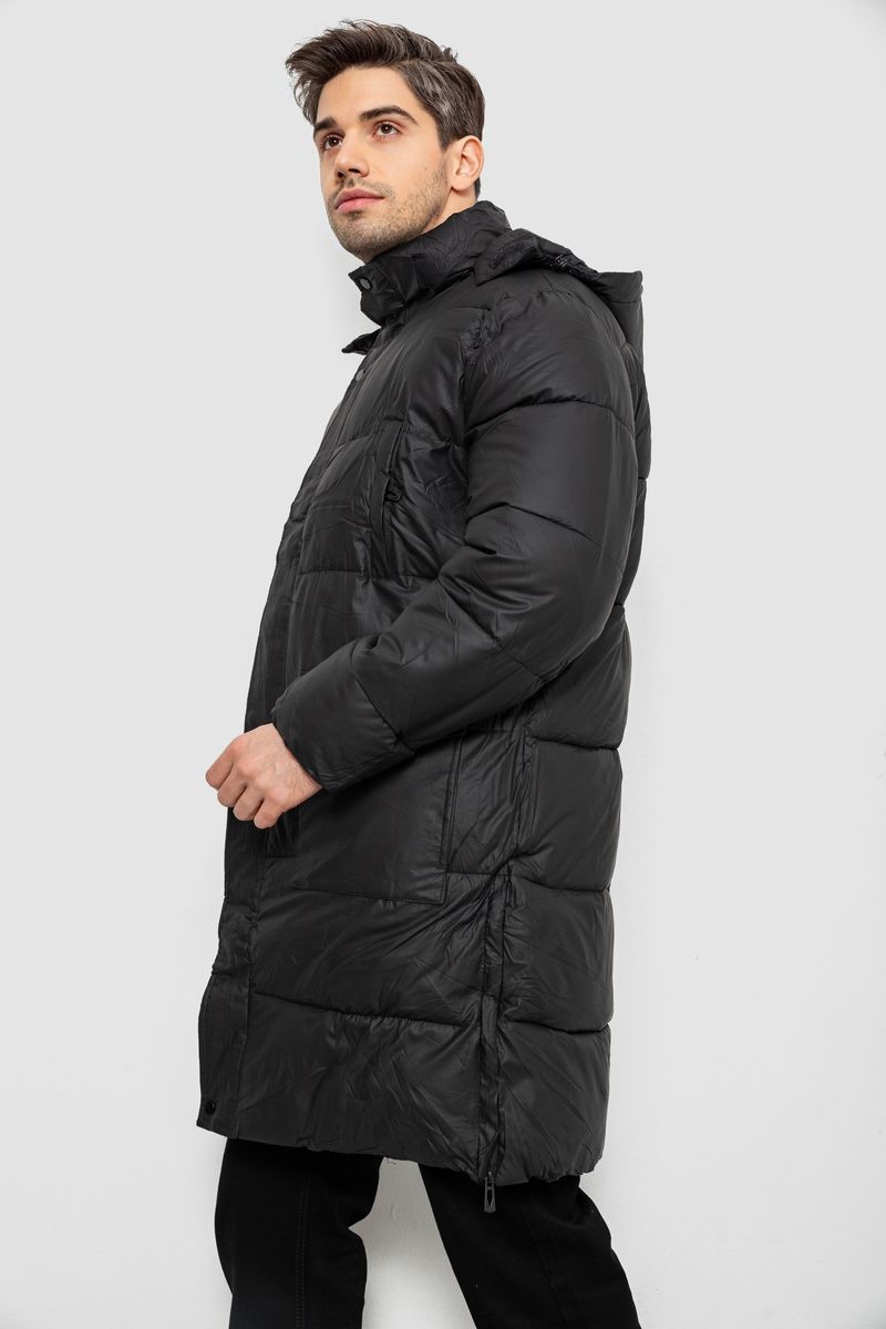 Куртка чоловіча зимова подовжена, колір чорний, 244RH76-30D - Зображення 4
