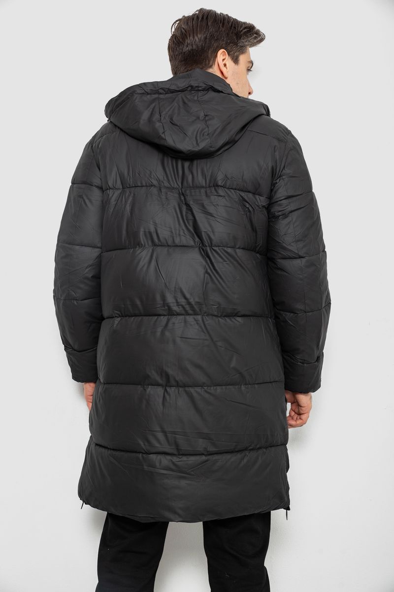 Куртка чоловіча зимова подовжена, колір чорний, 244RH76-30D - Зображення 5