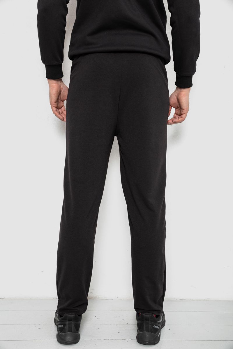 Спортивні штани чоловічі однотонні, колір чорний, 244R41277 - Зображення 4
