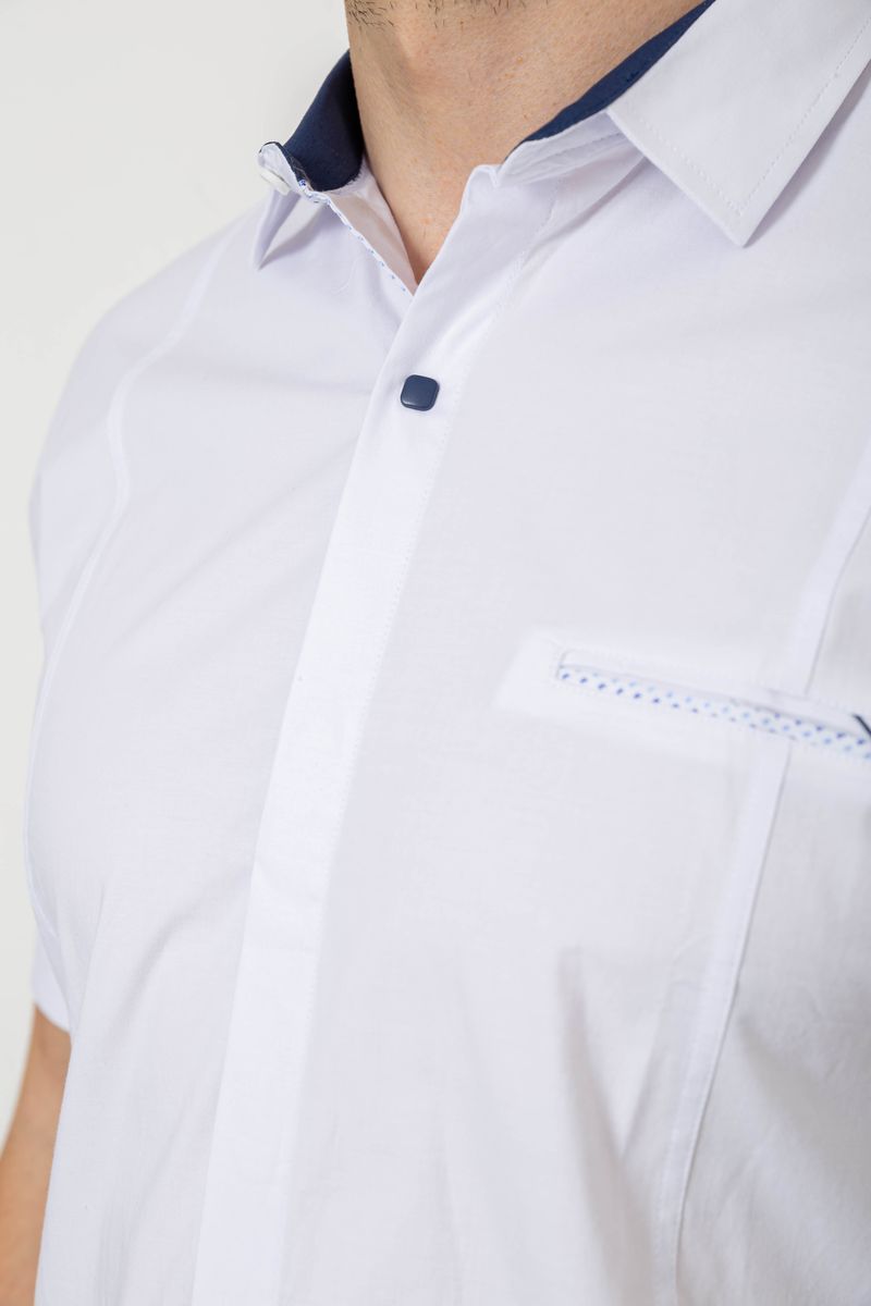 Сорочка чоловіча однотонна класична, колір білий, 214R7108 - Зображення 5