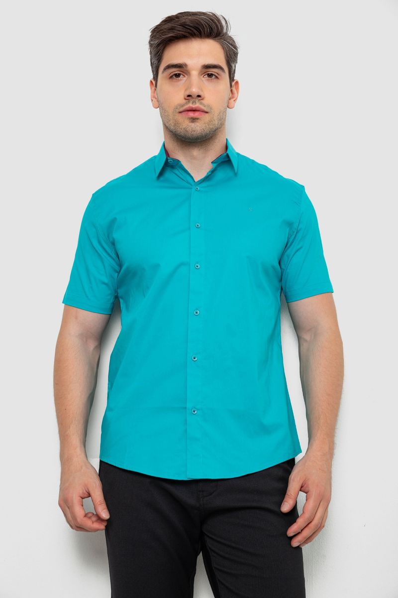 Сорочка чоловіча, колір бірюзовий, 214R7327