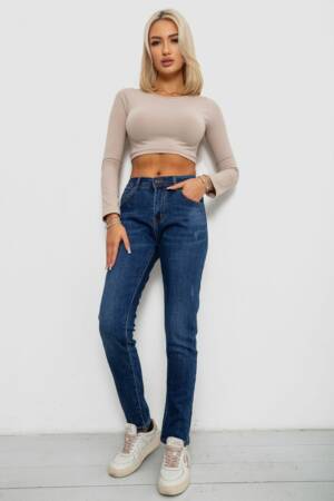 Джинси жіночі на флісі, колір синій, 244RVE951