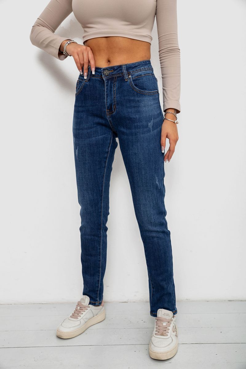 Джинси жіночі на флісі, колір синій, 244RVE951 - Зображення 3