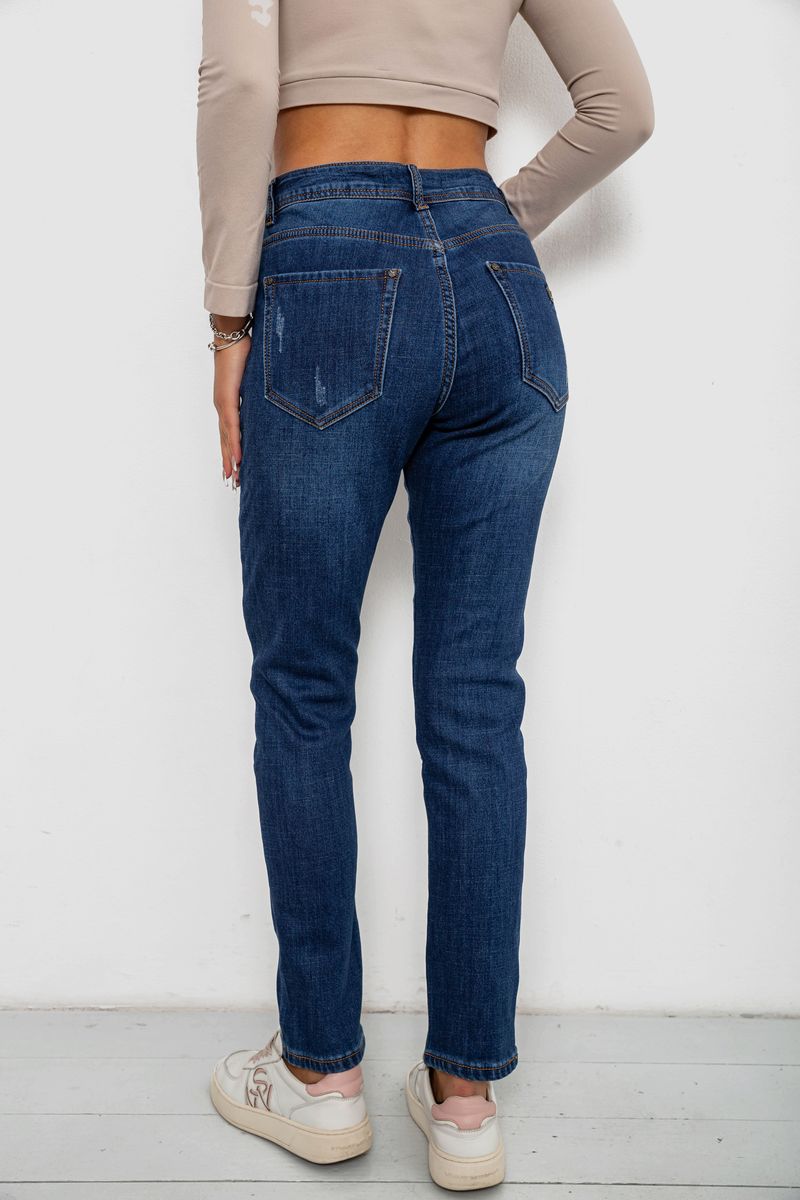 Джинси жіночі на флісі, колір синій, 244RVE951 - Зображення 4