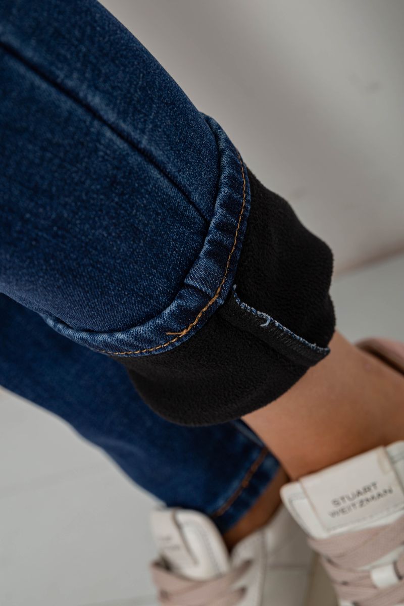 Джинси жіночі на флісі, колір синій, 244RVE951 - Зображення 6