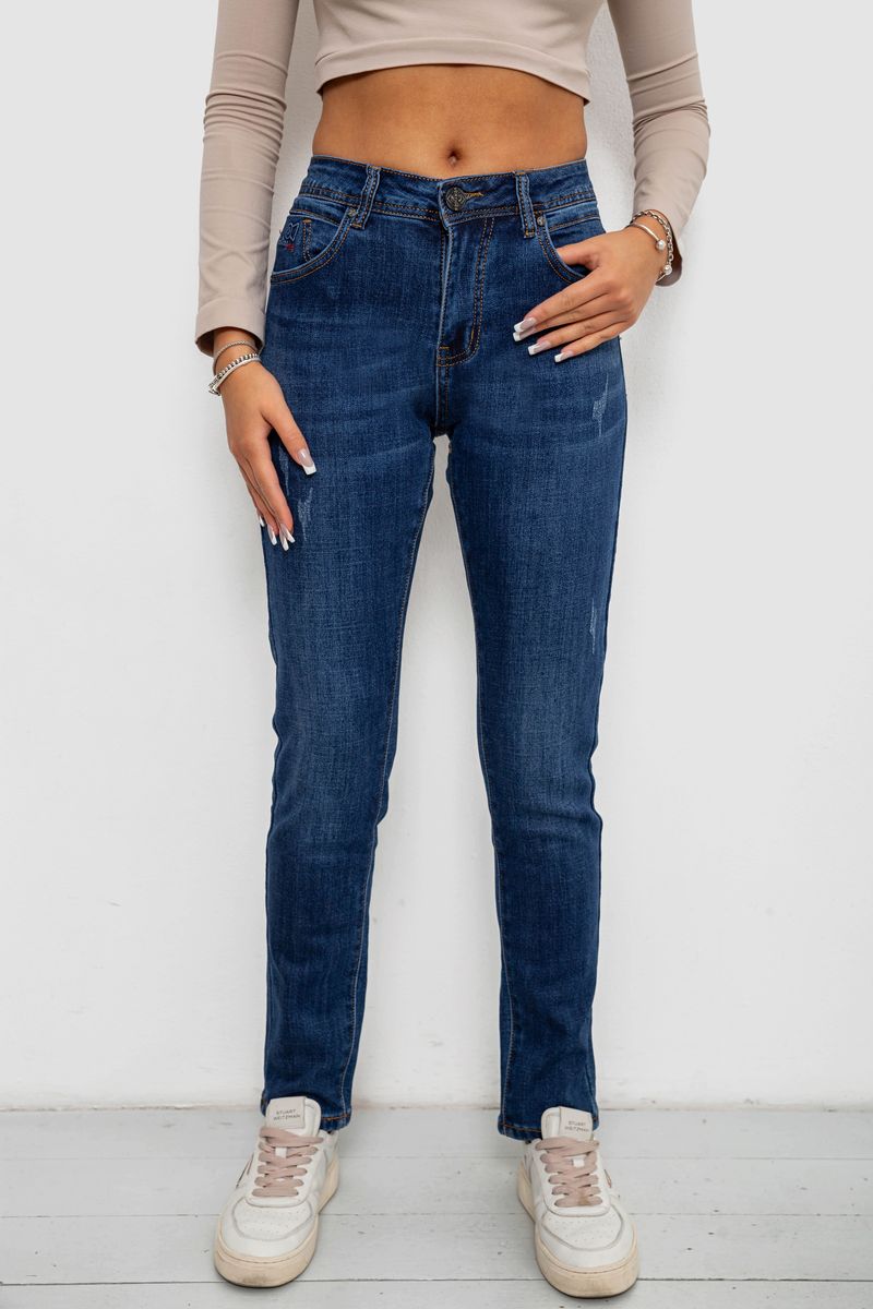 Джинси жіночі на флісі, колір синій, 244RVE951