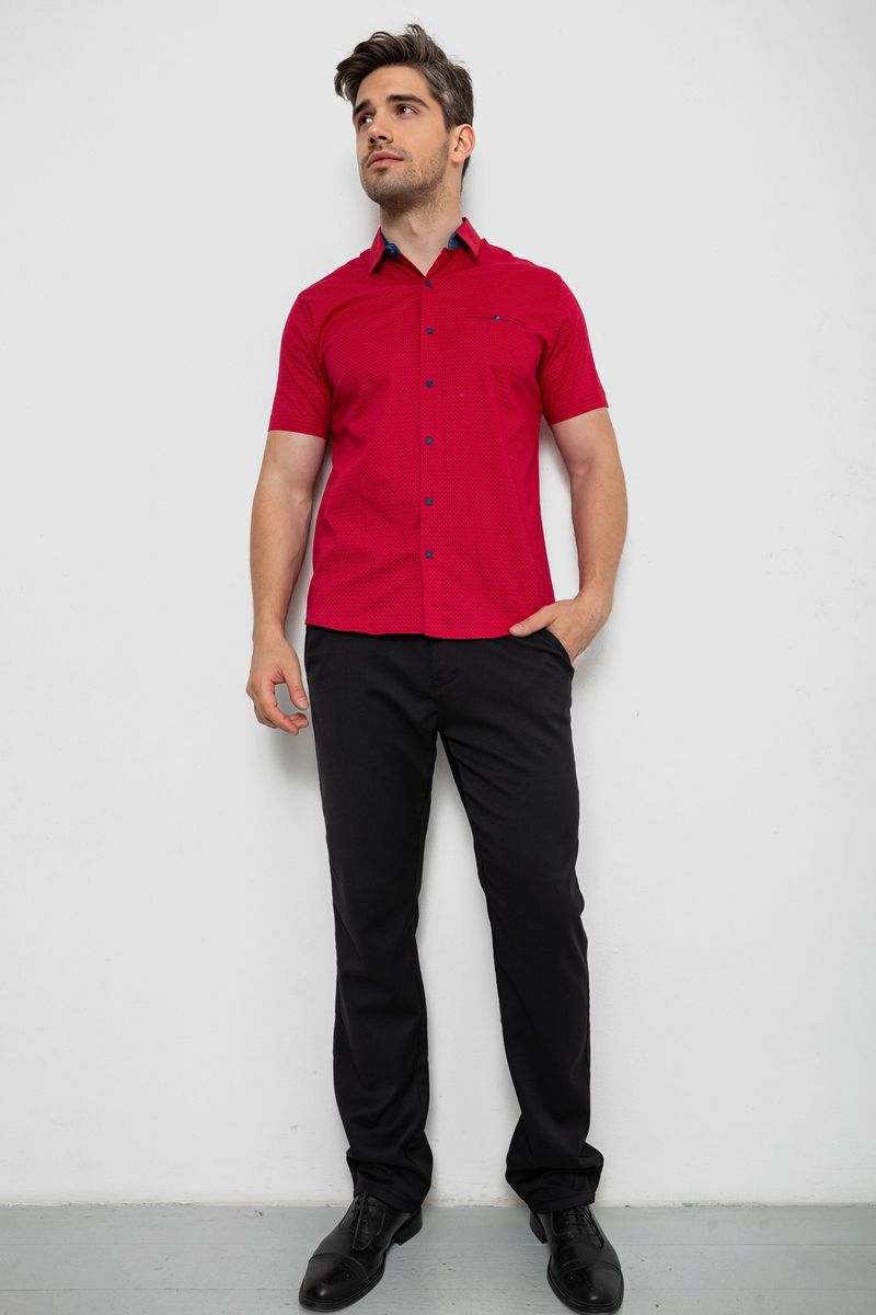 Сорочка чоловіча з принтом, колір червоний, 214R7143-1