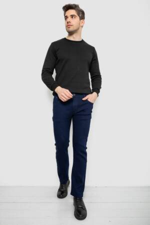 Джинси чоловічі однотонні Straight, колір синій, 244R1051-1