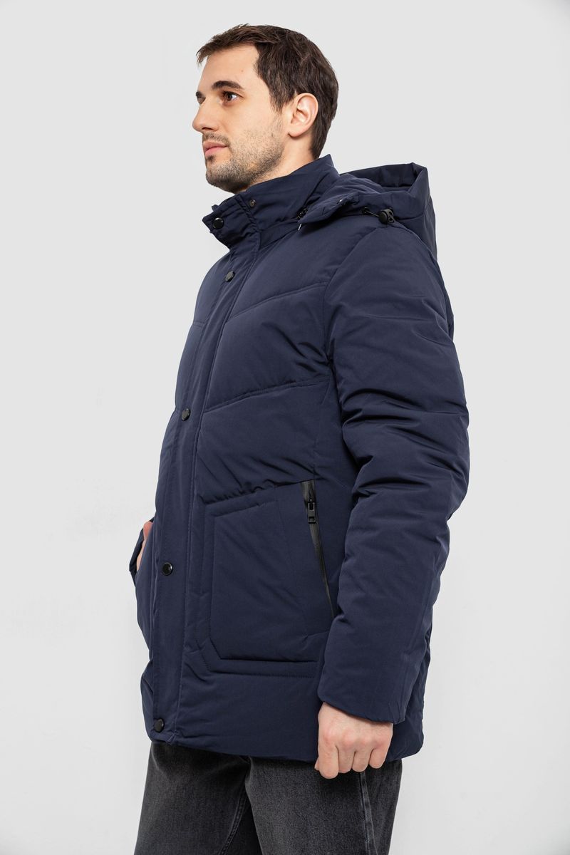 Куртка чоловіча зимова подовжена, колір синій, 241R2022-21 - Зображення 4