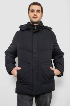 Куртка чоловіча зимова подовжена, колір чорний, 241R2022-21