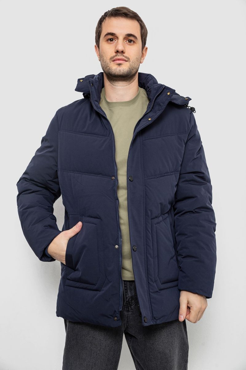 Куртка чоловіча зимова подовжена, колір синій, 241R2022-21