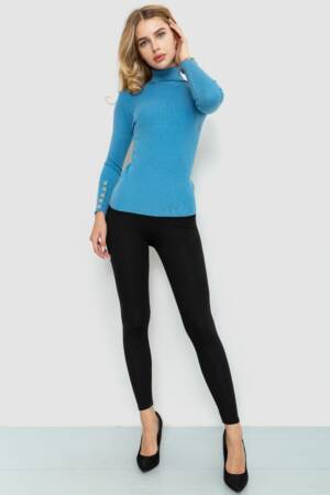 Гольф жіночий в рубчик, колір джинс, 204R036