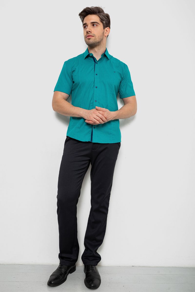 Сорочка чоловіча з принтом, колір бірюзовий, 214R7129