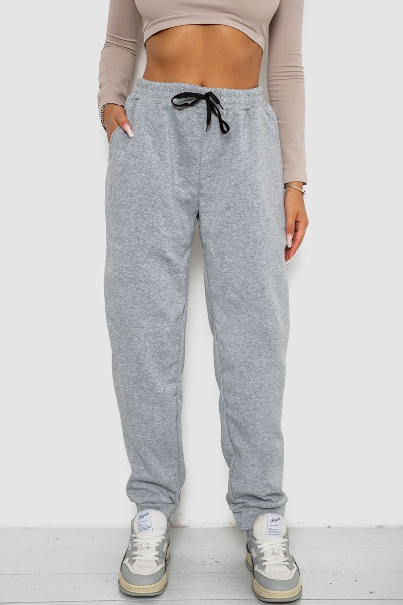 Спортивні штани жіночі на флісі, колір сірий, 238R57016-1