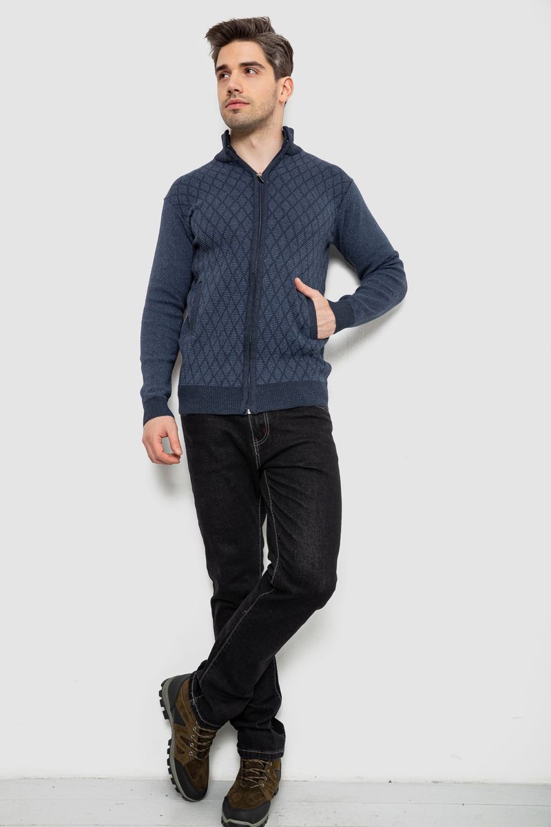 Кофта чоловіча на блискавці, колір синій, 161R1013