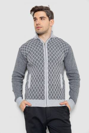 Кофта чоловіча на блискавці, колір сірий, 161R1013