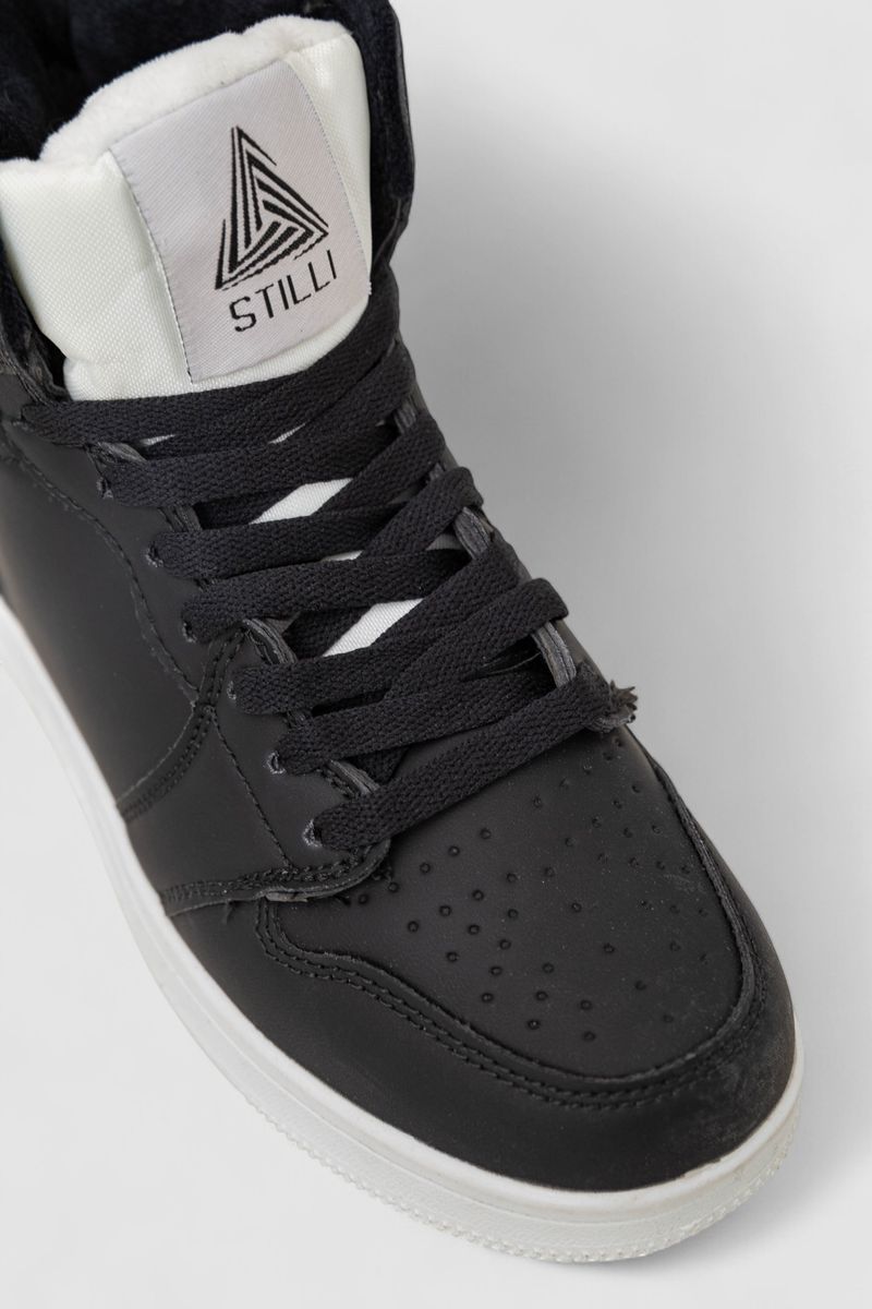 Кросівки жіночі зимові на хутрі, колір чорно-білий, 248RH1030