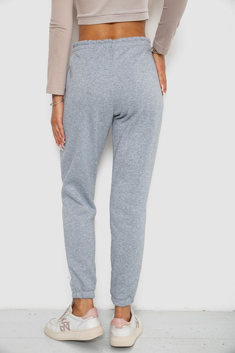 Спортивні штани жіночі на флісі, колір світло-сірий, 238R57828-1 - Зображення 4