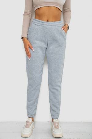 Спортивні штани жіночі на флісі, колір світло-сірий, 238R57828-1