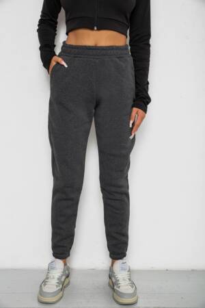 Спортивні штани жіночі на флісі, колір сірий, 238R57828-1