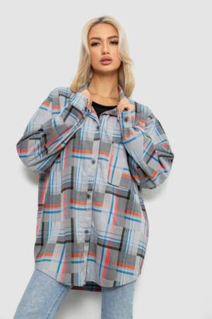 Сорочка жіноча в клітинку, колір сіро-червоний, 257R505