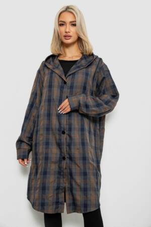 Жіночий кардиган в клітинку, колір бежевий, 257R233-6