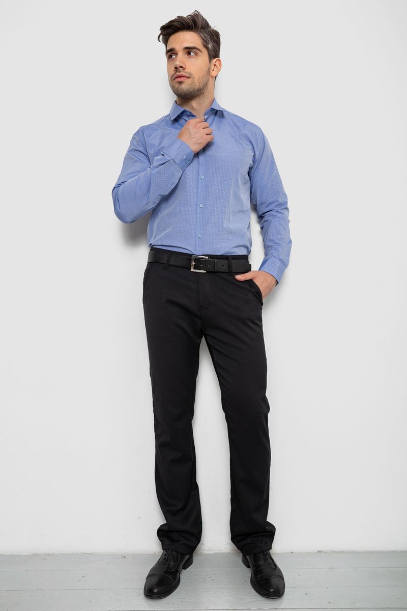 Сорочка чоловіча з довгим рукавом, колір джинс, 214R839