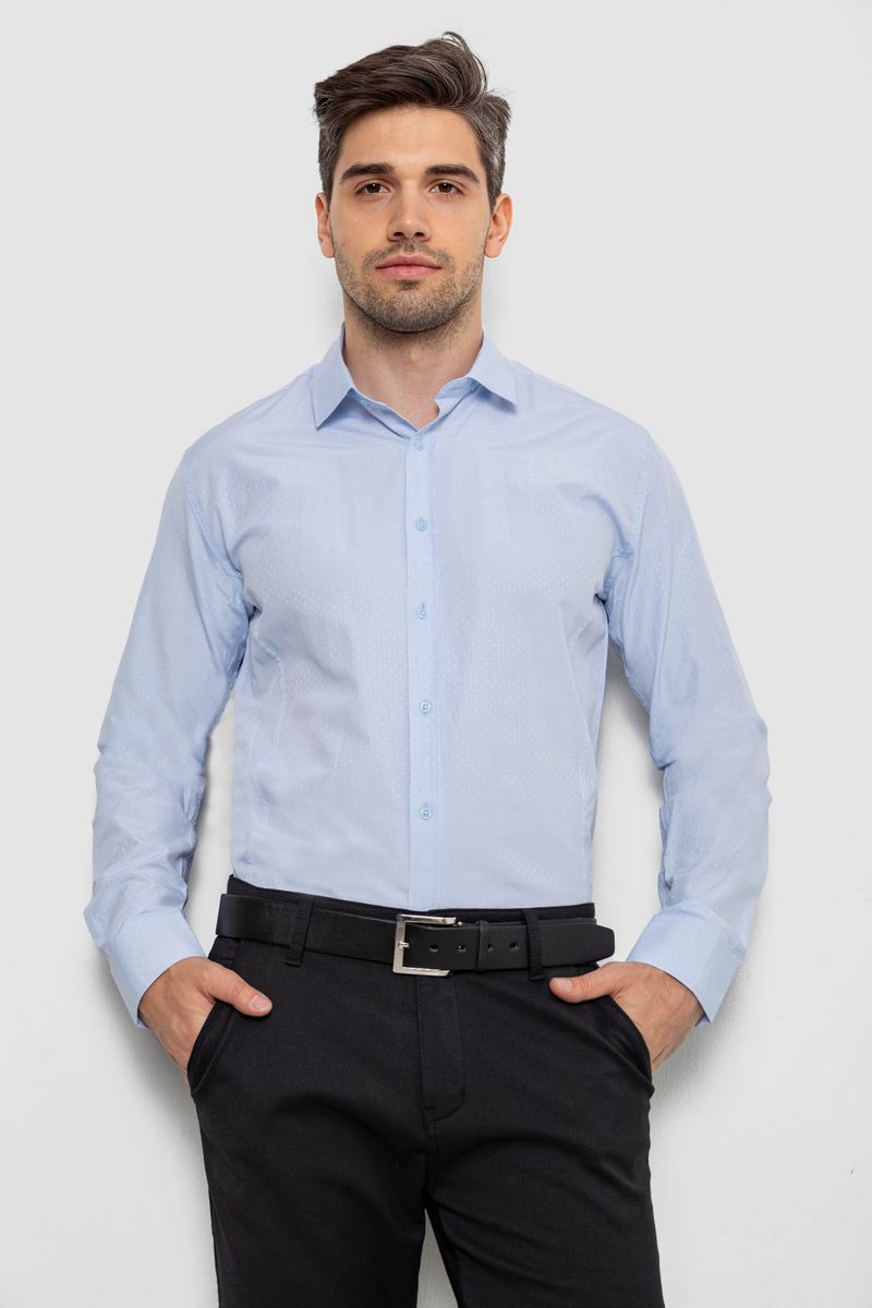 Сорочка чоловіча з довгим рукавом, колір блакитний, 214R839