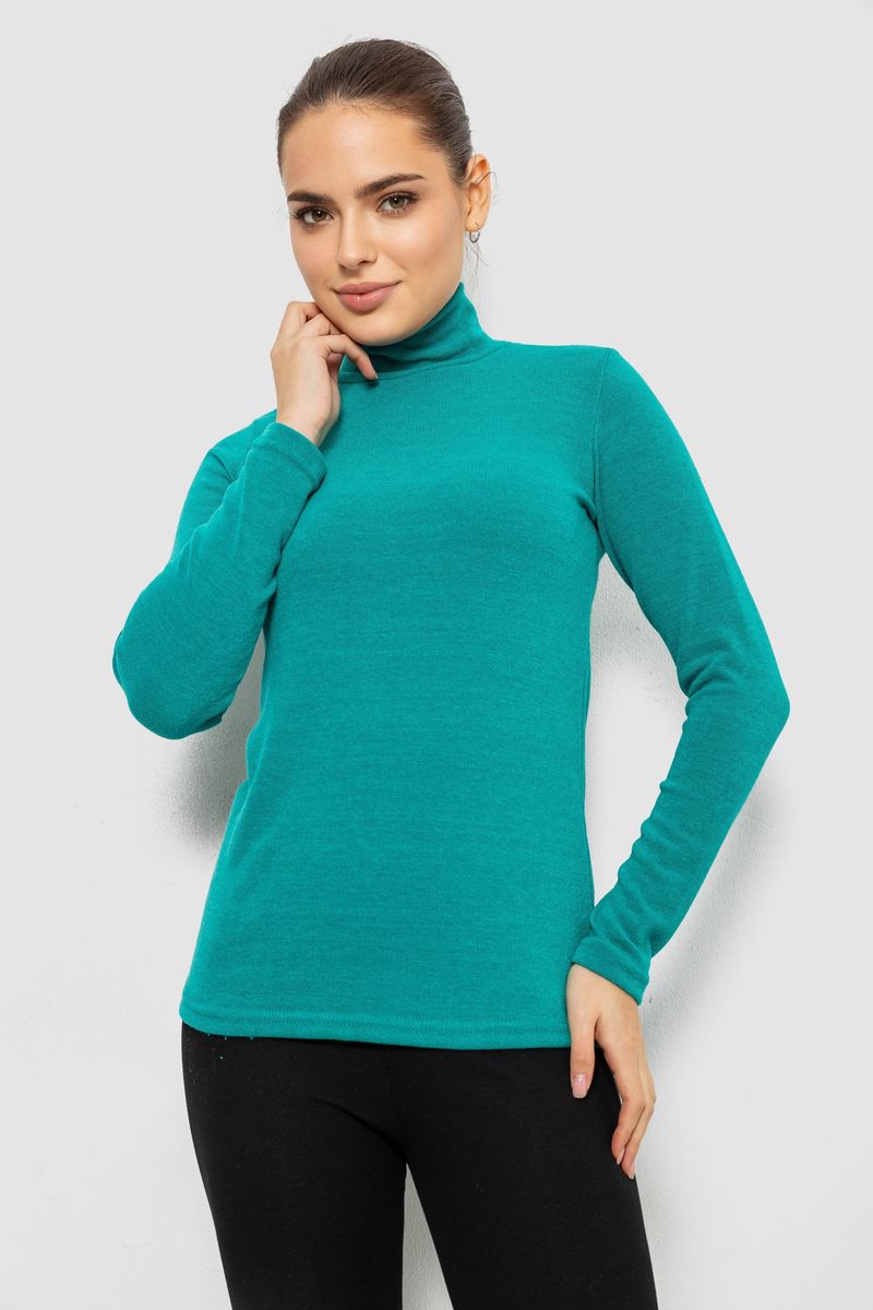 Гольф жіночий однотонний, колір бірюзовий, 257R100