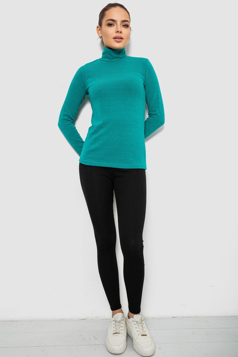 Гольф жіночий однотонний, колір бірюзовий, 257R100