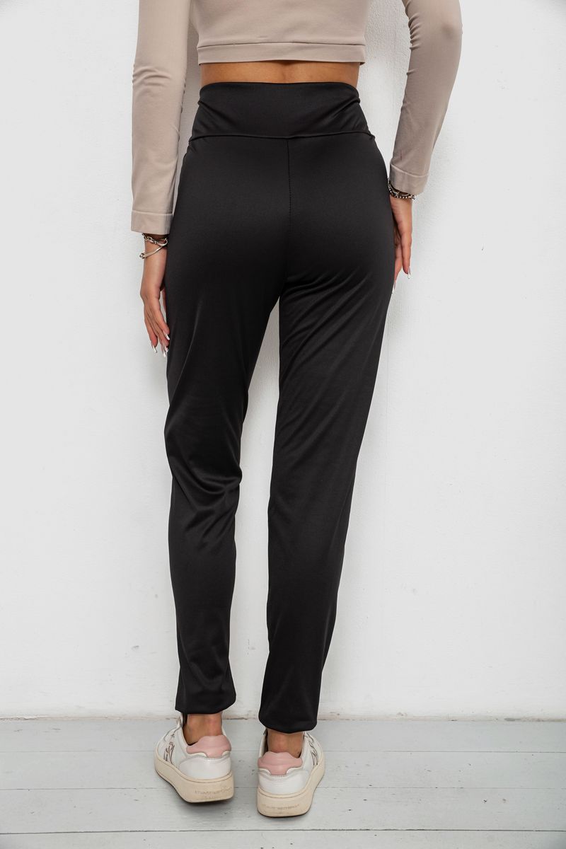 Лосини однотонні на флісі, колір чорний, 238R58412 - Зображення 4