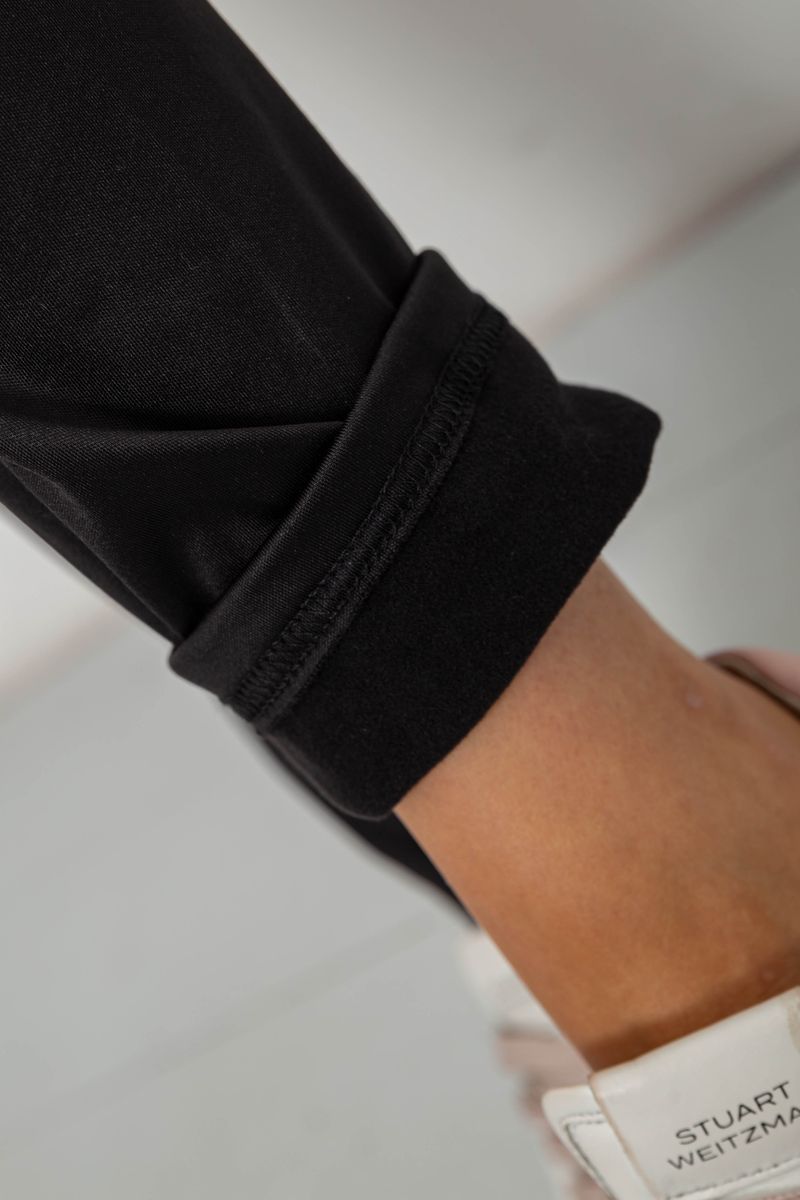 Лосини однотонні на флісі, колір чорний, 238R58412 - Зображення 6